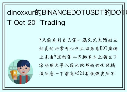 dinoxxur的BINANCEDOTUSDT的DOTUSDT Oct 20  Trading